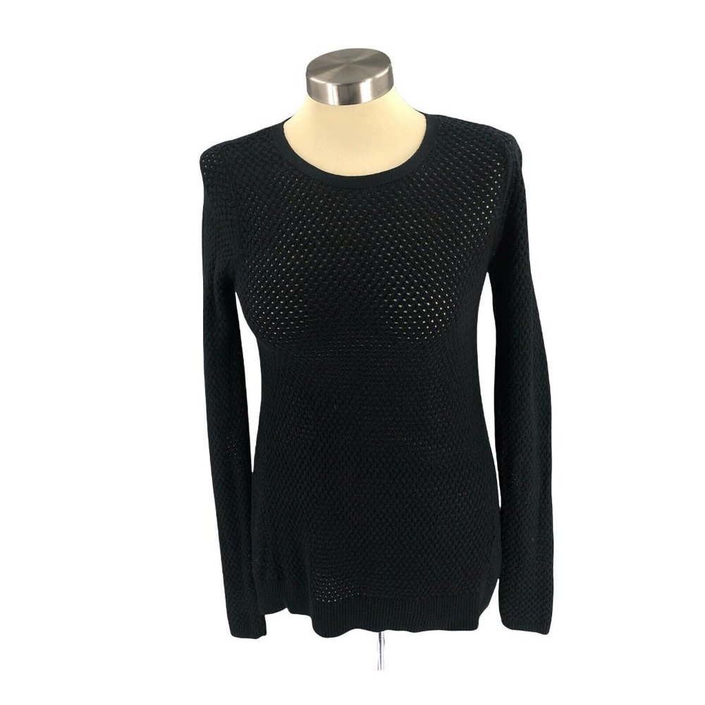 The Limited Womens Sweater Extra Small Black Pullover Breathable Decor Button LS